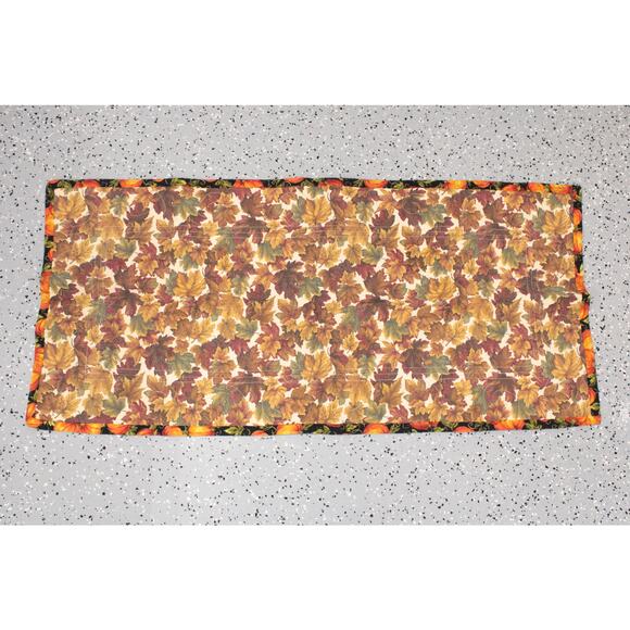 Double Sided Placemats & Runner Halloween Bats webs Fall Autumn leaves 7 pieces - Picture 5 of 14